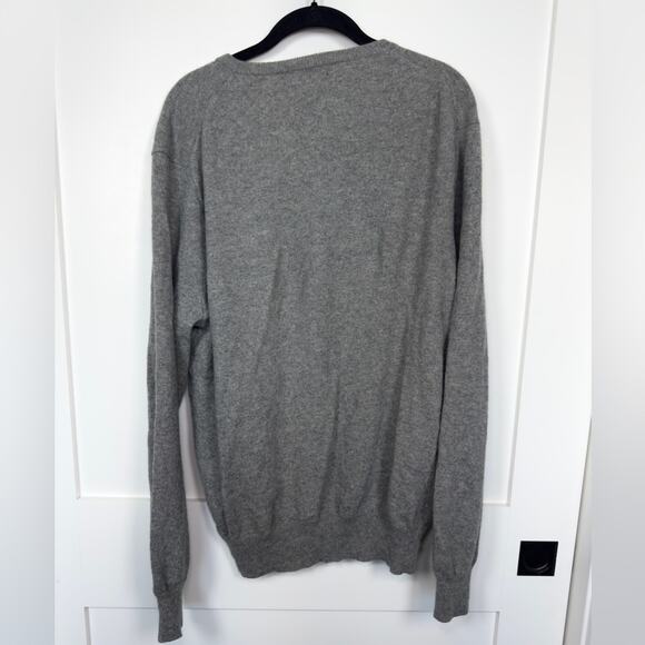 Polo Ralph Lauren Grey Cashmere Long Sleeve V Neck Sweater Size XXL - Picture 3 of 4